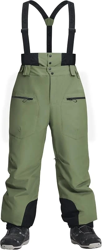 Pioneer Camp Pantalon de ski baggy imperméable 15 000 mm – Pantalon de ski avec bretelles réglables et ventilation – Pantalon de snowboard pour homme pour neige profonde – Respirant 7000 g, m² — Vetements ski