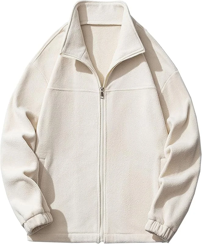 ZDJSWJ Hommes léger softshell full zip coton coupe-vent veste de travail col Casual Field coat montant jacket — Vetements ski