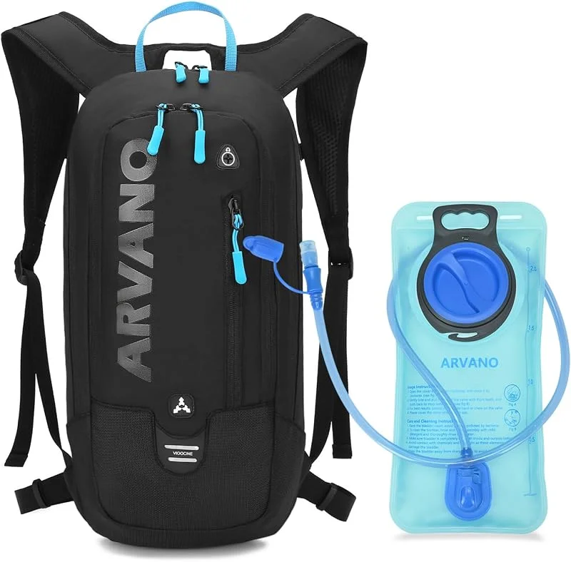 Sac à Dos d’hydratation 6L avec Poche à Eau 2L, Sac vélo et VTT léger, Respirant avec Sangles réglables, idéal pour randonnée et Course à Pied, Homme Femme — Equipement ski