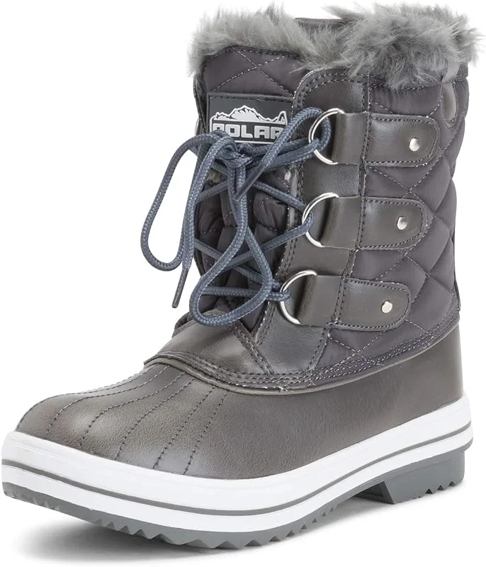 Polar Femmes Matelassé Court Canard Fourrure Doublée Boue Neige Hiver Bottes — Equipement ski