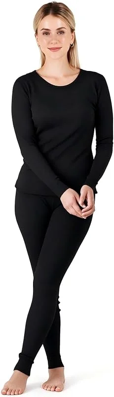 LAPASA Ensemble Thermique Femme 100% Laine Mérinos Pantalon Bas et Haut — Vetements ski