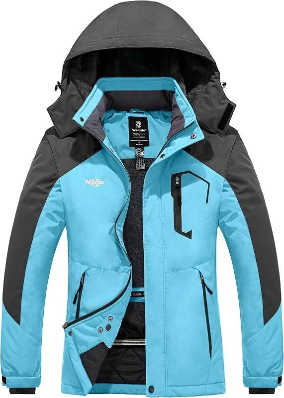 Wantdo Femme Manteau d'hiver Snowboard Outdoor Parka Grande Taille Veste — Vetements ski