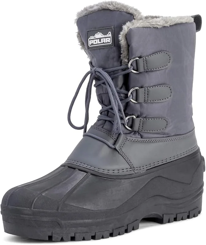 Polar Bottes Homme Muck Courtes en Nylon Impermeable – Bottes Lacees d Hiver pour Neige et Pluie – Bottes de Pluie Style Duck Resistantes a l Eau — Equipement ski