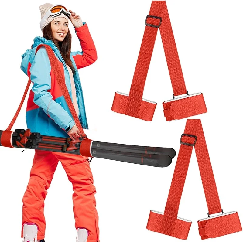 Sangles de Ski réglables et Ceintures Porte-Chaussures, Fixation pour bâtons de Ski et Snowboard pour Le Rangement de l'équipement de Sports d'hiver — Equipement ski