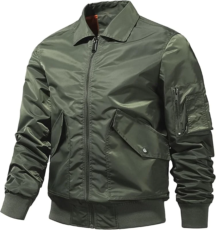 ZDJSWJ Veste de baseball légère à col roulé pour hommes Slim softshell Flight baseball suit Veste Campus décontractée matelassée coupe-vent — Vetements ski