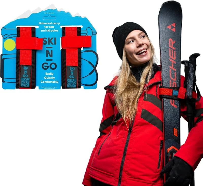 Porte-Skis et bâtons, Attache Ski pour Enfant et Adultes, Transport de Skis, Ski Fixation — Equipement ski