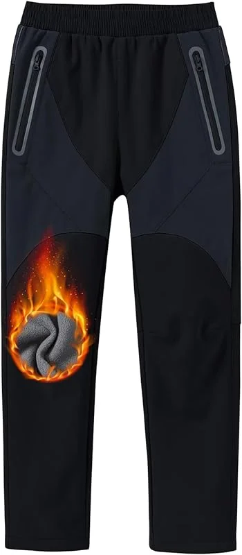 MoFiz Pantalon Ski Enfant Pantalon Polaire Chaud Enfant Pantalon Randonnee Softshell Pantalons Garçons Filles Doux Respirant avec Poche Zippée — Vetements ski