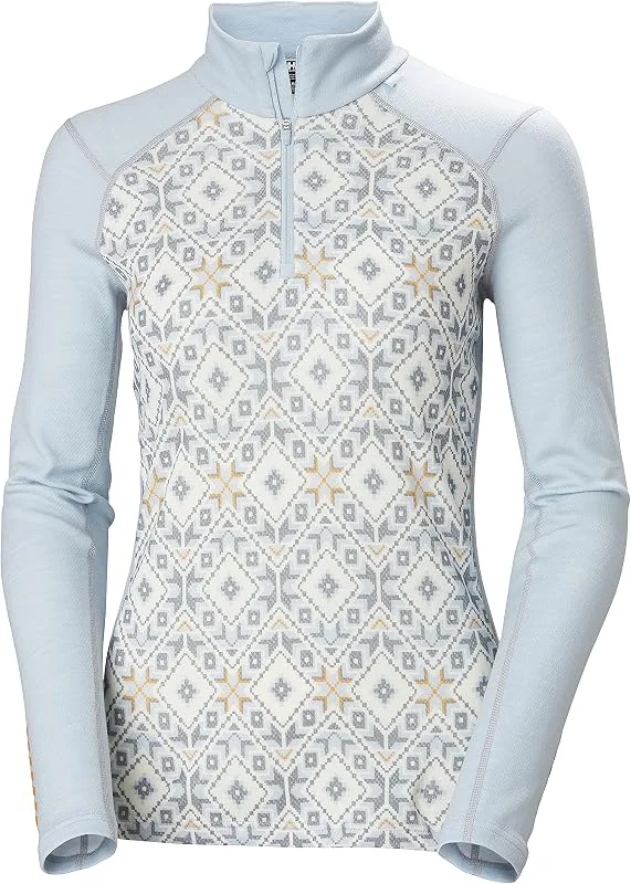 Helly Hansen Femme Maillot Thermique LIFA Merino Midweight Graphic 1, 2 Zip — Vetements ski
