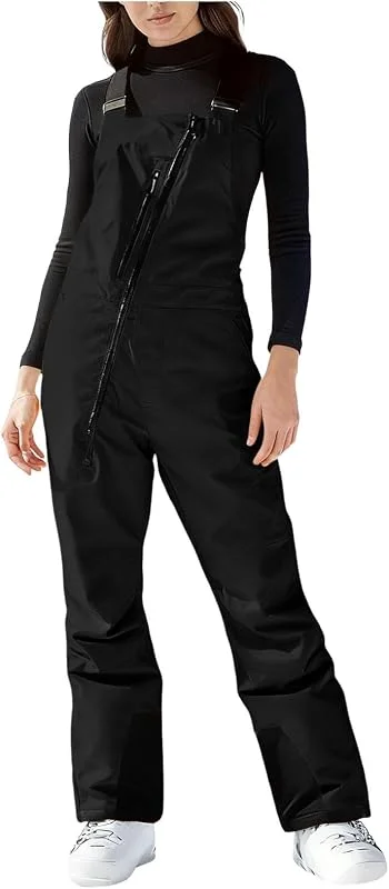 Pantalon Ski Femme Imperméable Chauffant Graphène Salopette À Bretelles Fermeture Éclair Réglable Coupe Sport Hiver Neige Snowboard Montagne Outdoor Vacances Station — Vetements ski
