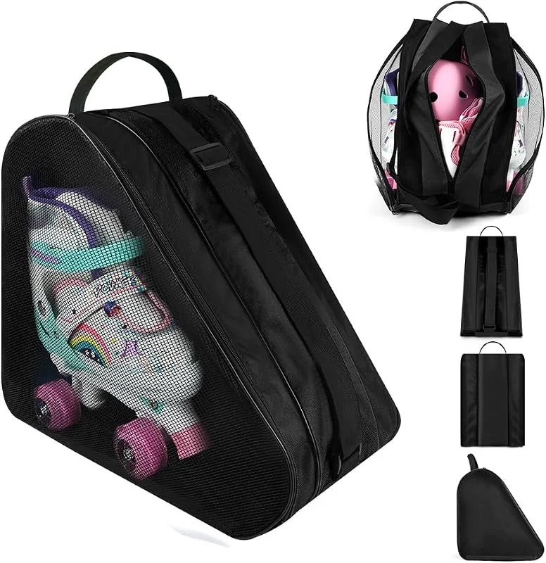flintronic Sac de Patinage à roulettes, 39 * 28 * 40cm Sac Patins à Glace et à roulettes, Sacs à Chaussures de Ski avec Bandoulière Réglable, Grande Capacité, Transport pour Femmes et Hommes — Equipement ski