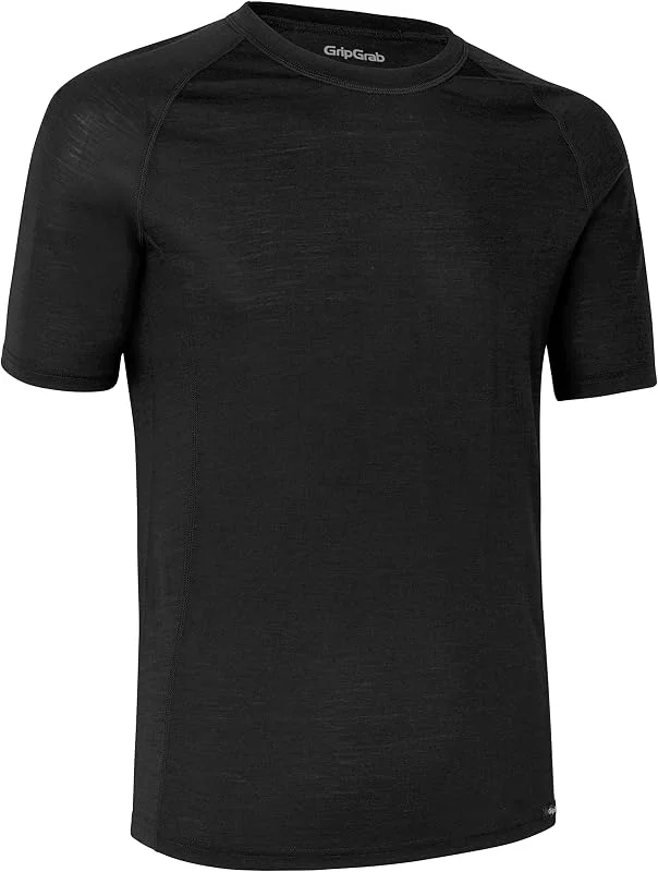 GripGrab Merino Blend Thermique Manches Courtes Cyclisme sous-vêtement Fonctionnel Hiver Vélo Maillot de Corps Sport Baselayer T-Shirt Court sous-vêtements Mixte — Vetements ski