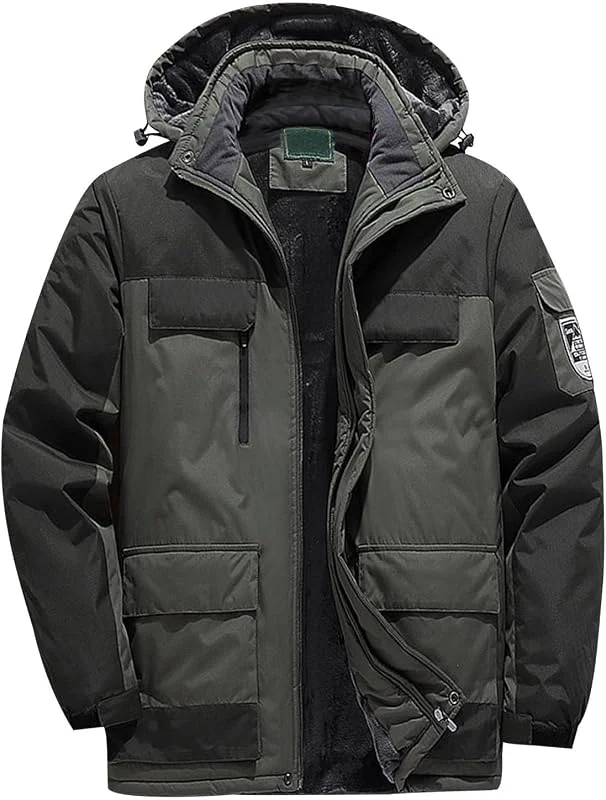 Manteau d'hiver surdimensionné pour homme - Veste de ski chaude en laine - Combinaison de randonnée — Vetements ski