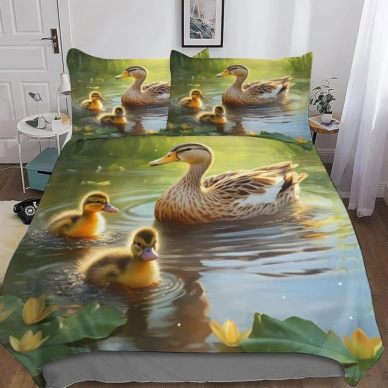Cute Canard Parure De Lit Housse De Couette avec Taie d'oreiller 3 Pièces Microfibre pour EnfFourmis Adultes Housse Couette Double 200x200cm — Equipement ski