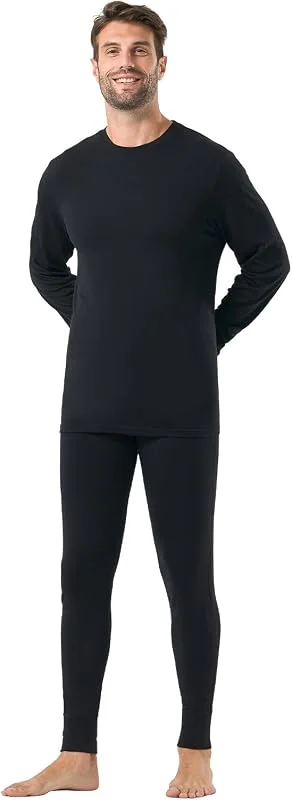 Merino Protect Ensemble de sous-vêtements thermiques 100 % laine mérinos pour homme, poids moyen, résistant aux odeurs, couche de base pour temps froid — Vetements ski