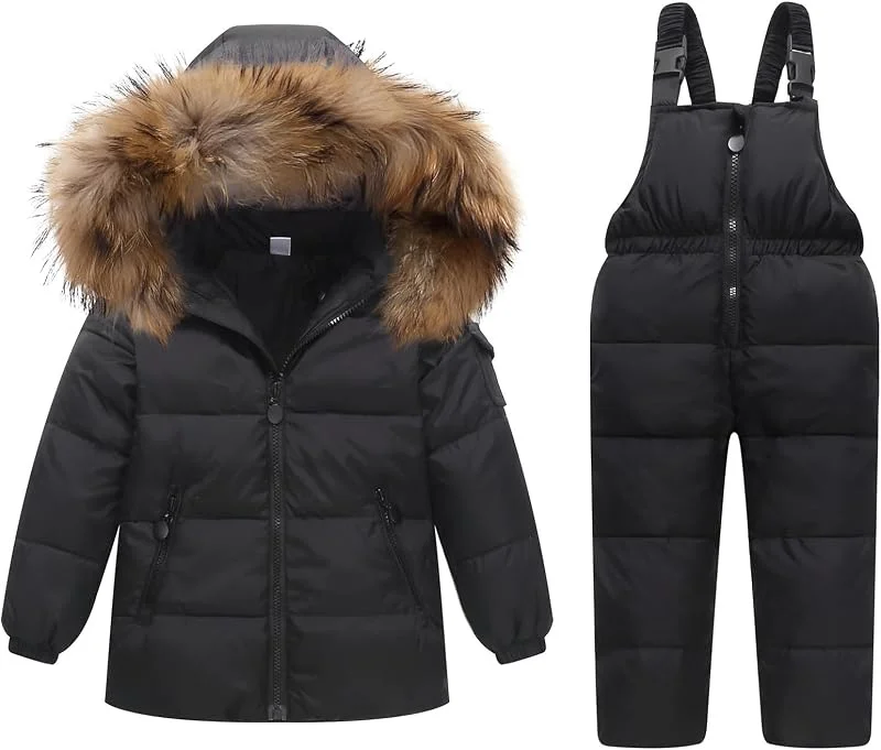 JiAmy Combinaison Ski Enfant 2 Pièces Neige Doudoune Enfant 18 Mois-12 Ans — Vetements ski