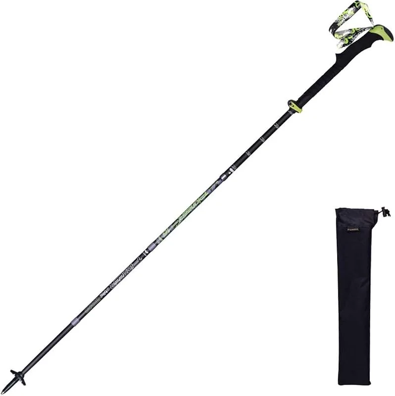 Bâton De Randonnée, Télescopique Réglable Fibre De Carbone Pince De Serrage 35 Cm- 135 Cm pour Voyage, Camping, Randonnée, Trekking — Equipement ski