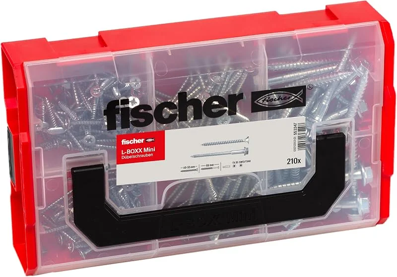 fischer Fixtainer Duopower Vis à goujon, boîte de 210 vis, compatible avec de nombreuses chevilles (DUOPWER et DUOBLADE), kit universel de fixation — Equipement ski