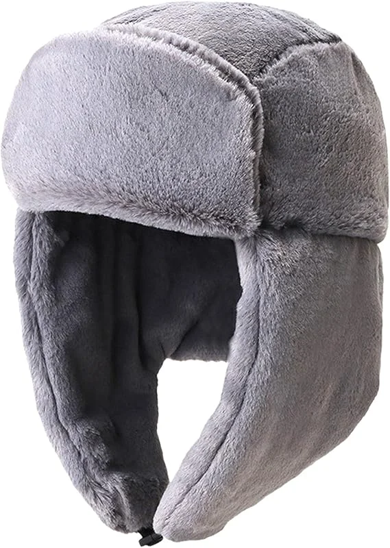 RRiody Chapeau de trappeur chaud pour femme - Chapeaux russes d'hiver avec cache-oreilles - Casquette bomber épaisse pour ski et chasse — Vetements ski