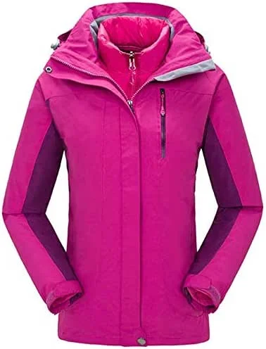 MU Femmes Veste De Ski Imperméable Femmes Veste De Ski Imperméable Coupe-Vent Manteau D'hiver Polaire Intérieur pour Pluie Neige Randonnée En Plein Air Hiver, Rose, Moyen — Vetements ski