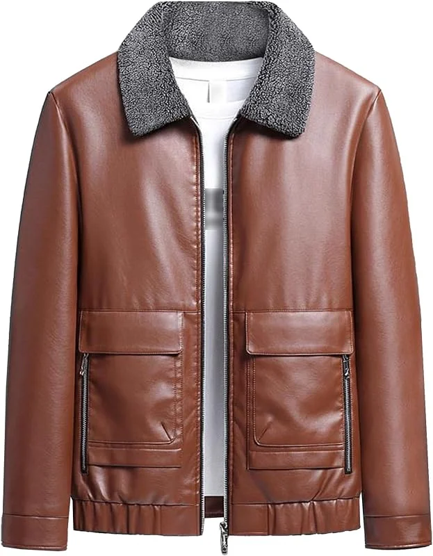 ZDJSWJ Manteau doublé col montant homme Veste en laine à col montant entièrement zippé Casual baseball vêtements chaud zip pocket manteau — Vetements ski