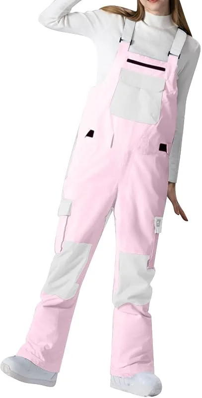 Combinaison de ski pour femme - Salopette de ski - Une pièce - Combinaison d'extérieur chaude - Pantalon de neige - Pantalon de snowboard avec poches - Combinaison thermique - Pantalon d'hiver — Vetements ski
