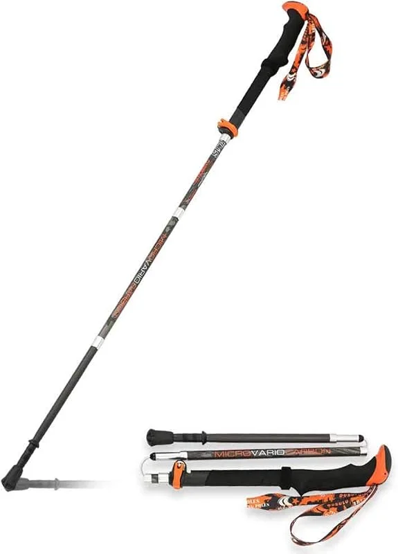 Bâtons De Randonnée Matériau De Fibre De Carbone Ultra-léger, Acier Caoutchouté avec Fil Intégré, Dragonne Réglable, Poignée en EVA — Equipement ski