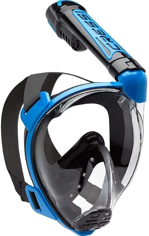 CRESSI Baron Full Face Mask - Integral Anti Fog Snorkel Comfortable Full Face Mask with Exhalation Valve and Dry Snorkel — Equipement ski