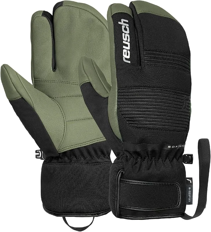 Reusch Andy R-TEX XT Lobster Gants de Ski Unisexe à 3 Doigts – Isolation R-LOFT – Paume en Cuir de chèvre – Imperméables, Coupe-Vent, Respirants – Sports d'hiver pour Homme et Femme — Vetements ski