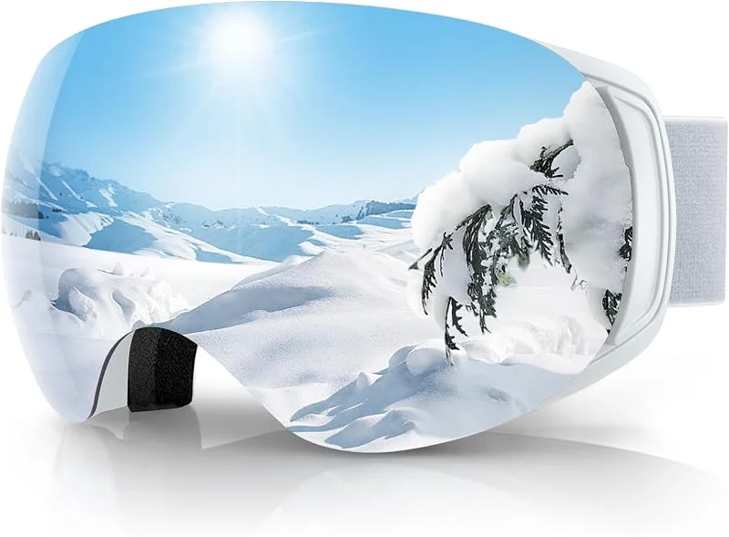 Findway Masque de Ski Magnetique, Lunettes de Ski Femme Homme Junior OTG pour Snowboard et Ski Anti-buée, Anti-UV 400, Lentille Sphérique — Equipement ski