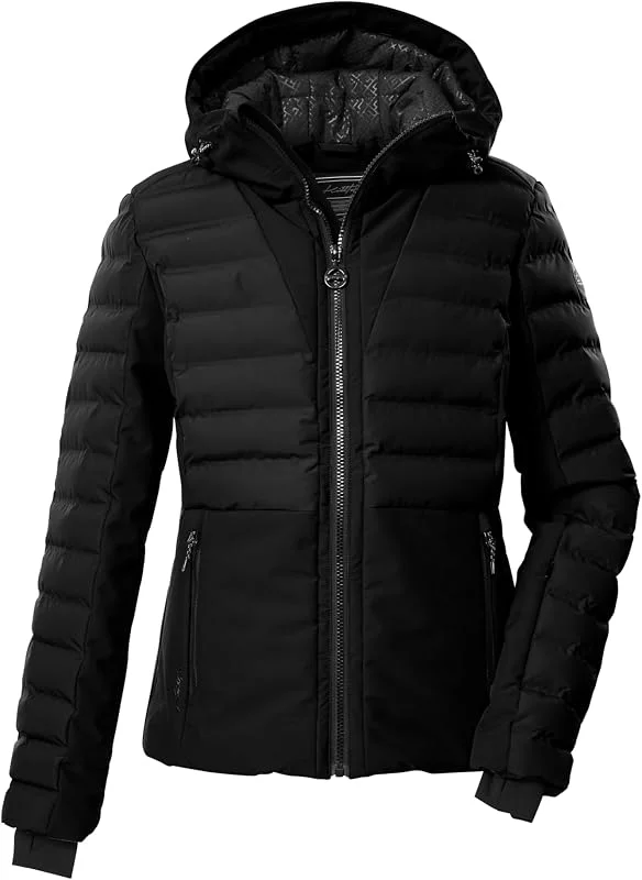 Killtec Ksw 115 Wmn Ski Qltd Jckt Veste de ski matelassée, veste fonctionnelle avec capuche et jupe pare-neige Femme — Vetements ski
