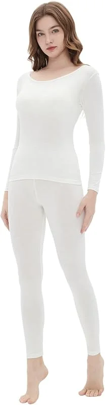 Vinconie Ensemble sous Vetements Femme Thermique Legging Chaud Pyjama Mince — Vetements ski