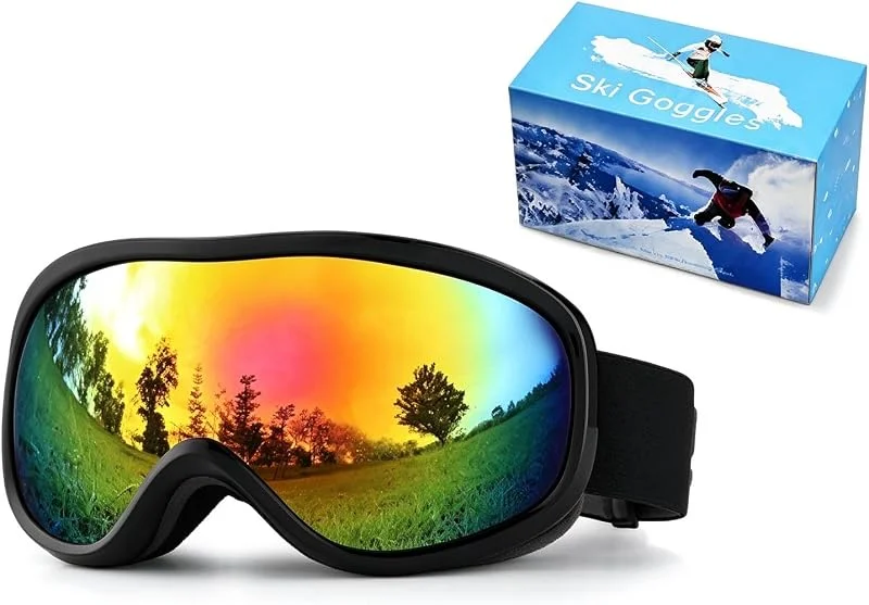Lunettes de ski OTG pour homme et femme, anti-buée, protection UV — Equipement ski
