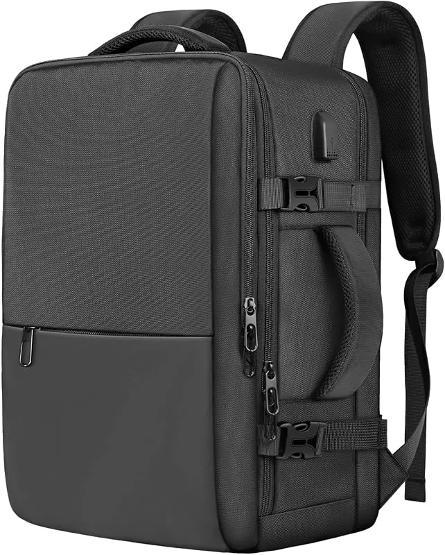 Besttravel Sac à Dos Voyage Cabine Avion 45x30x20, Sac à Dos Cabine 45L avec Port USB, Idéal pour Ordinateurs Portables jusqu'à 15.6 pouces, Parfait pour les Voyages Ryanair — Equipement ski