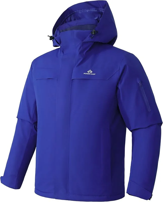 Pioneer Camp Veste de ski imperméable et à capuche pour homme, manteau d'hiver chaud et coupe-vent à capuche pour planche à neige — Vetements ski
