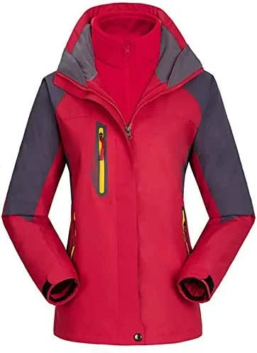 MU Veste de ski imperméable pour femme Veste de ski imperméable pour femme Outdoor Coupe-vent isolé Snowboard Veste de pluie Mountain Windbreaker Winter, rouge, *-Grand — Vetements ski