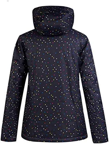 MU Veste de ski imperméable pour femmes Veste de ski imperméable à l'eau chaude manteau d'hiver Snow Mountain Hooded Raincoat hiver, Noir, Grand — Vetements ski