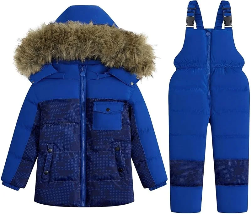 JiAmy Combinaison De Ski Enfant 2 Pièces Doudoune 11-12 Ans — Vetements ski