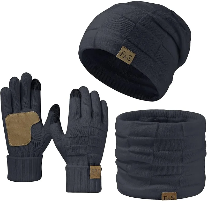 Ensemble Bonnet Homme Doublure En Polaire Écharpe Femme Molleton Doux Chapeau Et Foulard Chic Pour Hiver L'Hiver Ski Sports Echarpe Cashmere Tour De Cou Sexy — Vetements ski