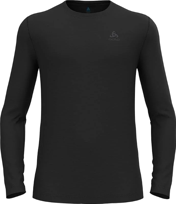 Odlo Maillot de Course à Manches Longues en Laine mérinos 160 pour Homme, Noir — Vetements ski
