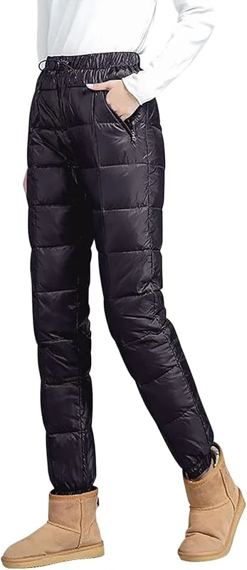 Generisch Pantalon d'hiver thermique grande taille pour homme et femme - Taille haute - Doublure chaude en duvet - Pour personnes âgées et adultes — Vetements ski