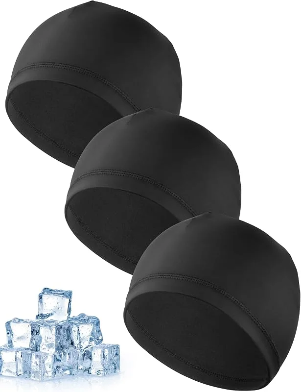 MELLIEX 3 Pièces Bonnets de Cyclisme sous Casque, Bonnet de Sport Respirant en Soie Glacée Été, Multifonctionnelle Skull Cap pour Hommes et Femmes — Equipement ski