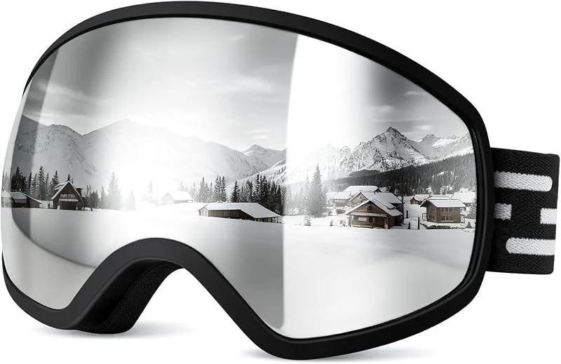 EasYoung Lunettes de ski pour homme, femme, jeune, avec surlunettes, anti-buée, protection UV, compatible avec les casques — Equipement ski