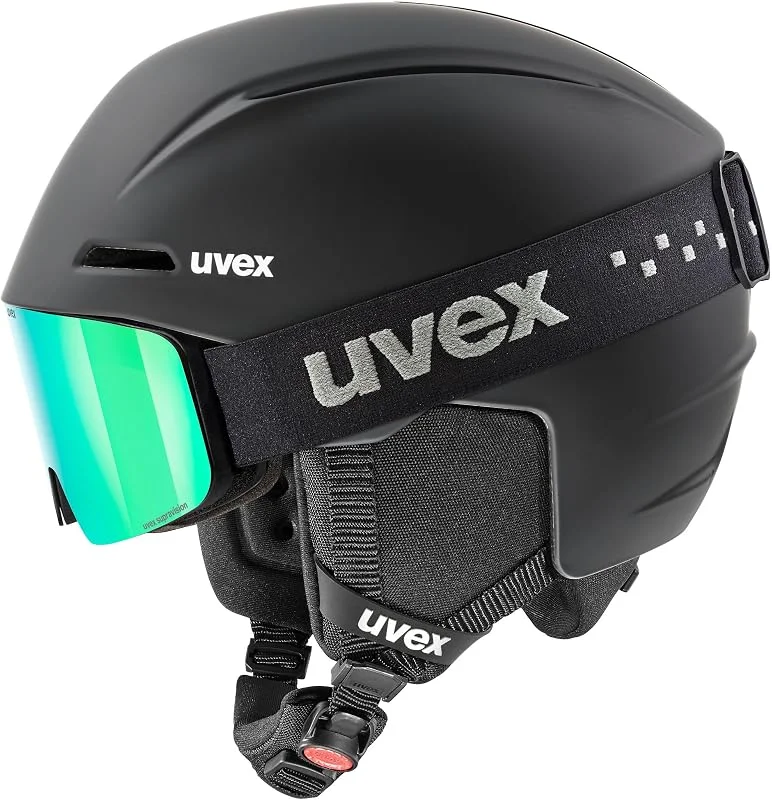 uvex viti Set, Casque et Lunettes de Ski, Enfant Unisexe, Black Matt, 54-58 cm — Equipement ski