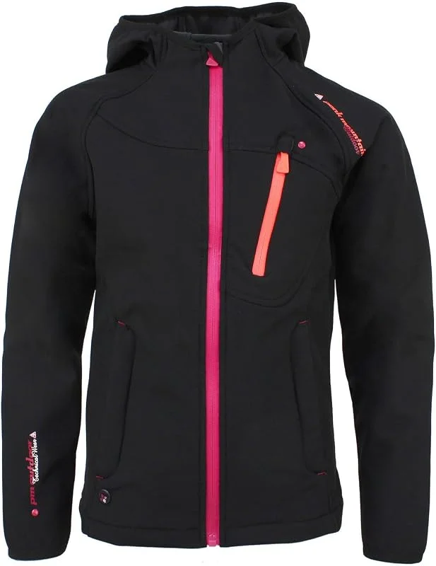 Peak Mountain - Blouson Softshell Fille 3, 8 Ans FANSO-Noir-6 Ans — Vetements ski