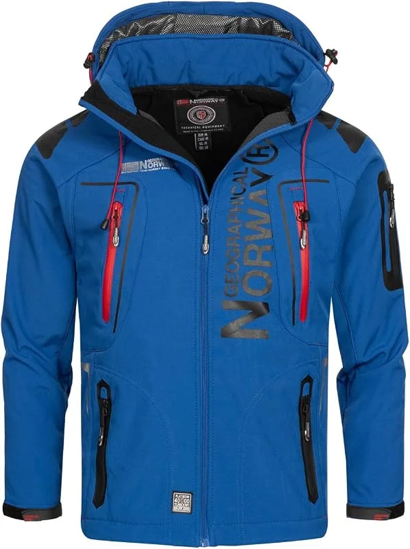 Geographical Norway Techno Men - Veste Softshell Capuche Homme Impermeable - Manteau Outdoor Blouson Coupe Vent Tactique Resistant - Randonnee Ski Automne Hiver Printemps — Vetements ski