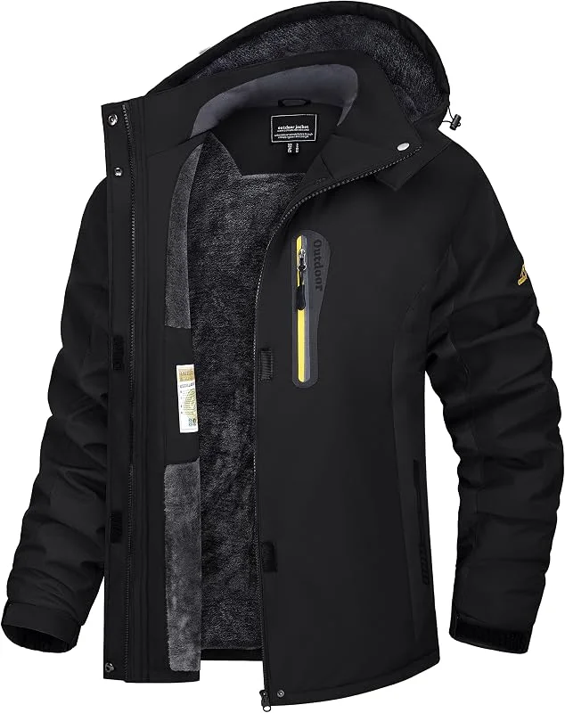 TACVASEN Veste Imperméable Femme Veste Softshell Femme Polaire Capuche Amovible Anorak Manteau Hiver Parka Impermeable Coupe Vent Chaud — Vetements ski