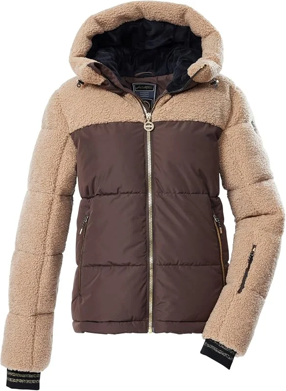 killtec Ksw 111 Wmn Ski Qltd Jckt Veste matelassée, fonctionnelle en aspect duvet avec capuche et jupe pare-neige amovible Femme — Vetements ski