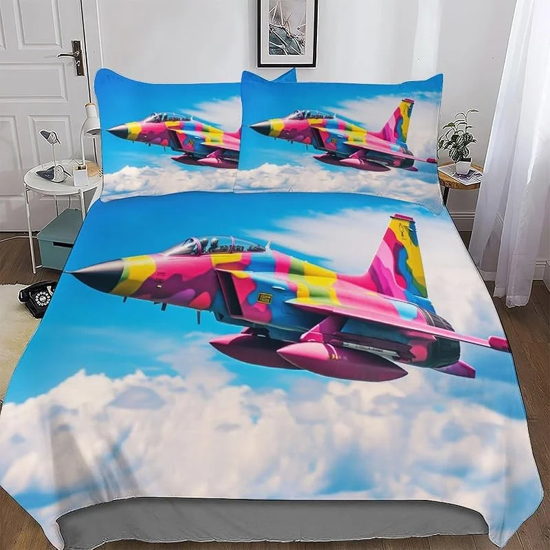 Combattant Parure De Lit Housse De Couette Et Taies d'oreiller 3 Pièces Housse De Couette Microfibre pour Enfants Adultes Double 200x200cm — Equipement ski