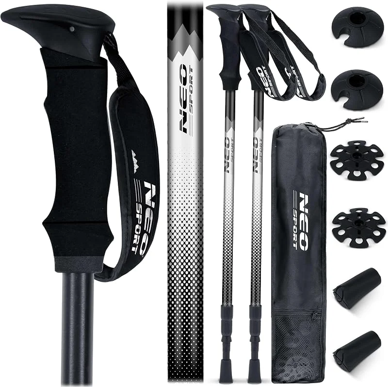 Neo-Sport Bâtons de Marche Nordique réglable 65-135 cm Aluminium EVA Mousse poignée 1 Paire — Equipement ski