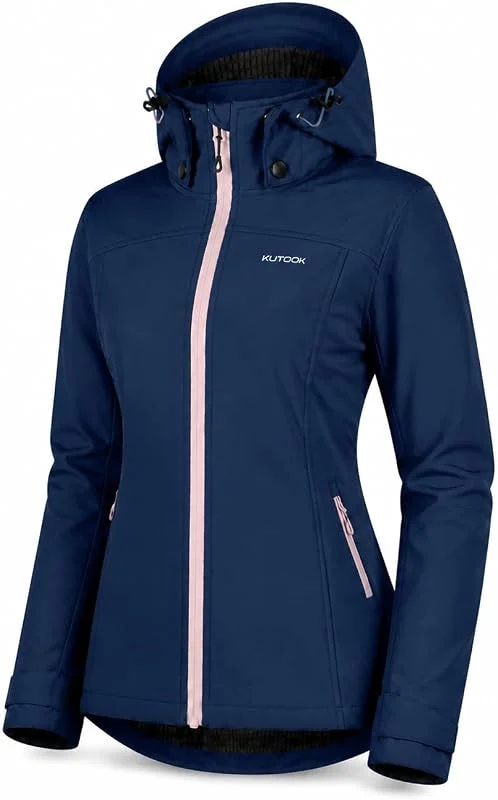 KUTOOK Veste Softshell Femme Chaud Imperméable​​ et Coup vent pour Randonnée Ski HC402 — Vetements ski